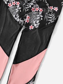 3pcs Tropical Print Sports Set