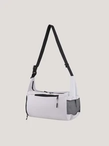 Large Capacity Double Zipper Training Bag - White - View 5