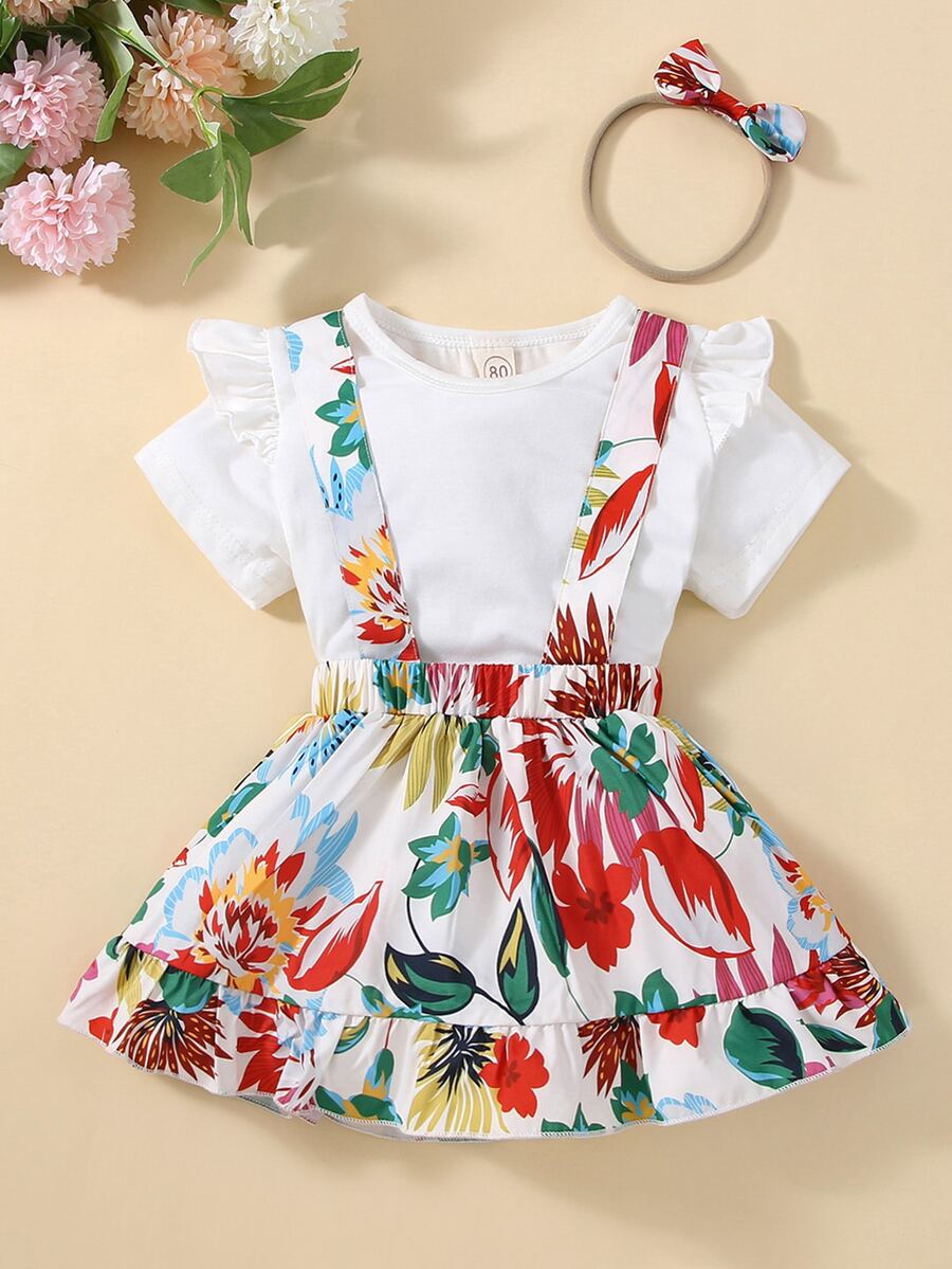 Bộ đồ Em bé Xù Hoa Boho - Nhiều màu - Xem 1