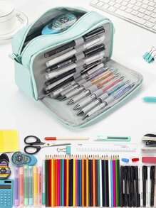 1入組多層筆袋 - 藍色 - 查看 4