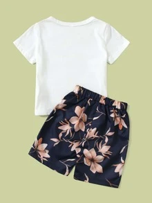 Bộ thời trang bé trai Hoa Lá thư Boho - Nhiều màu - Xem 2