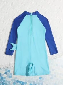 小男童卡通圖案連體泳衣