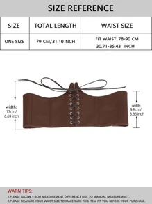 孔眼細節繫帶束腰帶 - 咖啡棕 - 查看 3