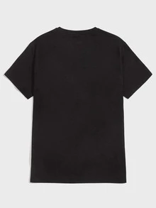 Manfinity Tops Nam Slogan Giải trí - màu đen - Xem 2