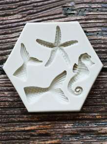 1入組魚尾巴和大海馬設計糖果模具 - 灰色 - 查看 3