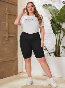 SHEIN Quần lót kích thước lớn Trọn gói màu trơn Thể thao - màu đen - Xem 4