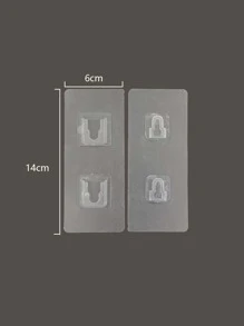 4pcs Dual Hooks Adhesive Multi-functional Hook, Plug Holder Organizer For Bathroom, Bedroom, Living Room