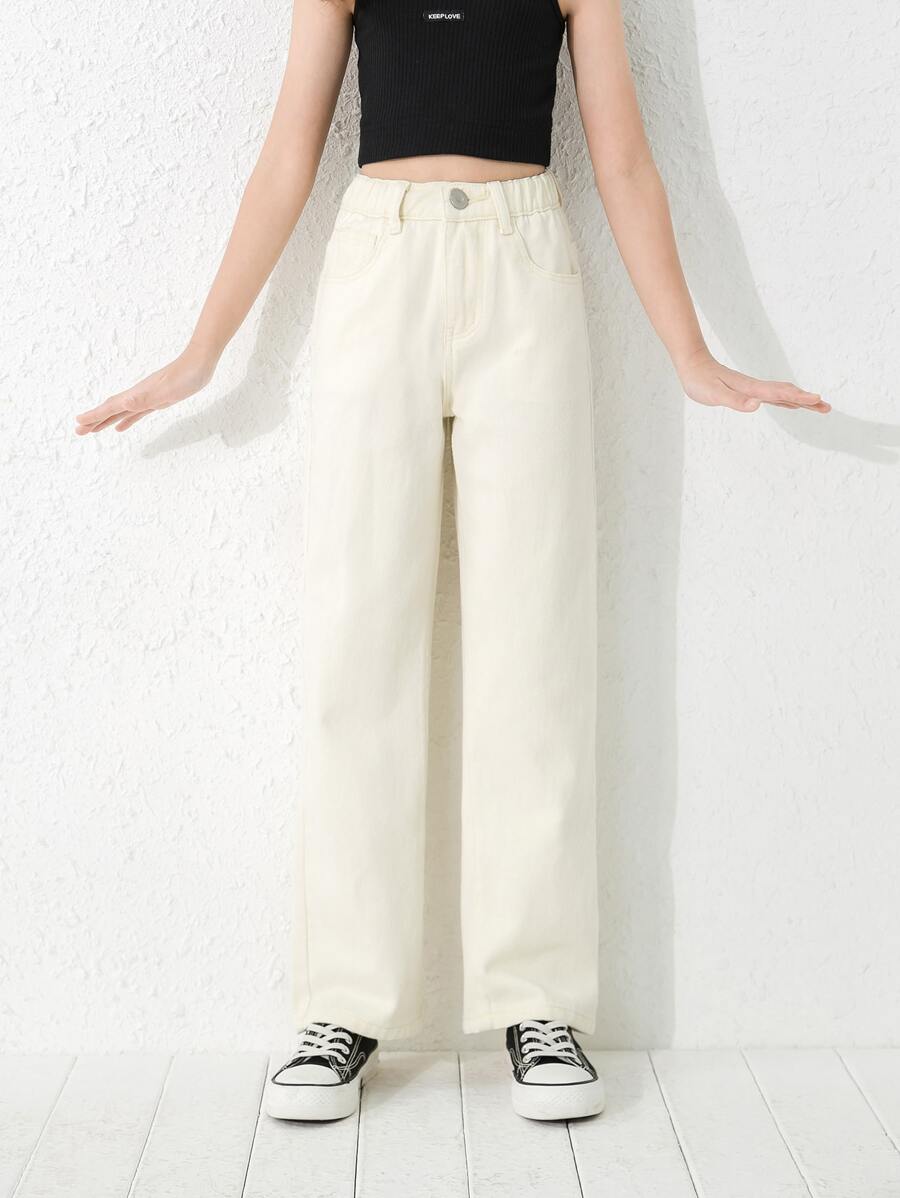 Girls Jeans Plain - Aprikot - View 1
