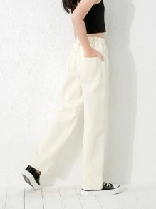 Girls Jeans Plain - Aprikot - View 2