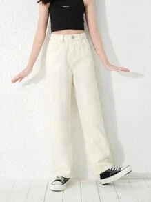 Girls Jeans Plain - Aprikot - View 4