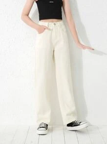 Girls Jeans Plain - Aprikot - View 5