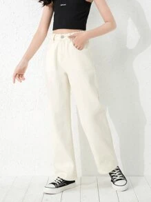 Girls Jeans Plain - Aprikot - View 6