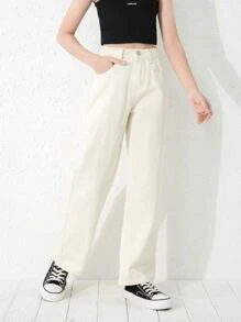 Girls Jeans Plain - Aprikot - View 7