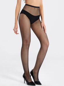 Medias línea trasero con costura - Negro - Ver 1