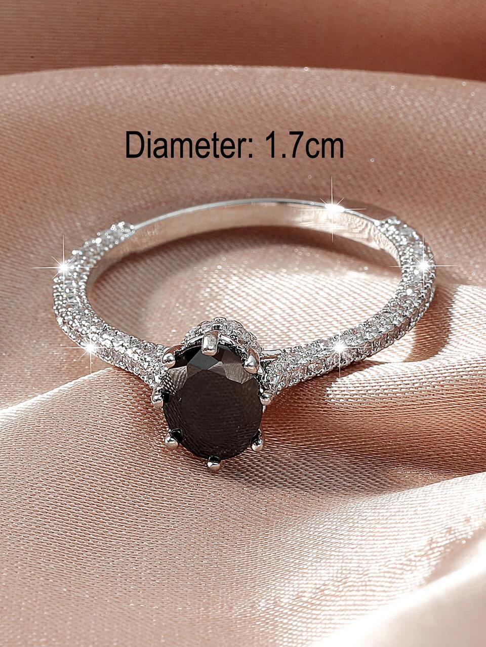 Cubic Zirconia Decor Ring For Women For Party Banquet Wedding