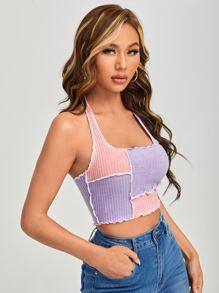 SHEIN PETITE Áo hai dây Lộ Lưng Khối Màu Gợi cảm - Nhiều màu - Xem 4