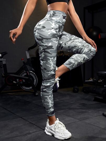 Grey Camo Yoga Pants