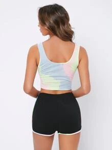 SHEIN PETITE Bộ đồ hai mảnh nữ Thắt nút Tương phản ràng buộc Cà vạt nhuộm Thể thao - Nhiều màu - Xem 2