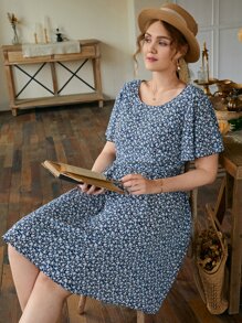 SHEIN Unity Đầm Plus Size Buộc lại Họa tiết hoa Boho - Nhiều màu - Xem 1