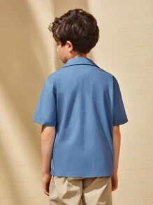 SHEIN 男孩字母和花卉圖案襯衫