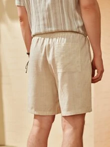Manfinity NXTstreet Nam Chất rắn Quần short dây kéo - Màu Khaki - Xem 2