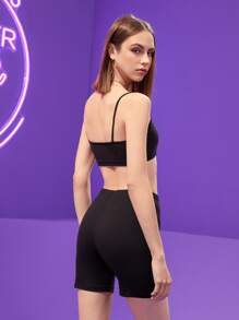 Nemons Bộ đồ hai mảnh nữ Hoạt hình Lá thư Giải trí - màu đen - Xem 2