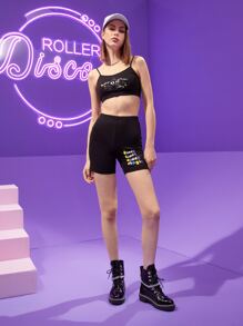 Nemons Bộ đồ hai mảnh nữ Hoạt hình Lá thư Giải trí - màu đen - Xem 5