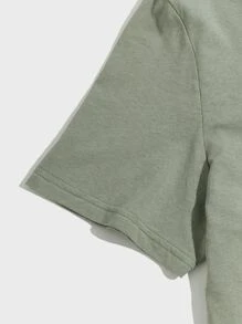 Manfinity Men Letter Graphic Top & Trousers Lounge Set - Army Green - View 3