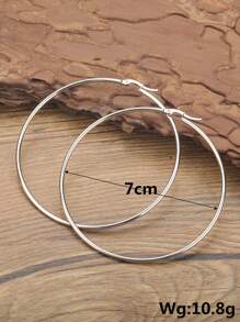 1pc Minimalist Hoop Earrings, Stainless Steel Jewelry