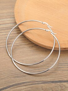 1pc Minimalist Hoop Earrings, Stainless Steel Jewelry