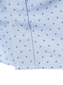 Manfinity Mode Men Allover Print Slim Fit Short Sleeve Button Up Graphic Light Blue Work Casual Shirt For Husband - Blue - View 3