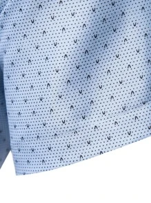 Manfinity Mode Men Allover Print Slim Fit Short Sleeve Button Up Graphic Light Blue Work Casual Shirt For Husband - Blue - View 4