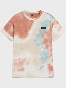 Manfinity Men Drop Shoulder Tie Dye Patch Detail Tee - Multicolor - View 1