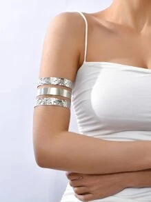 Kết cấu kim loại xếp lớp Cuff cánh tay - Bạc - Xem 1