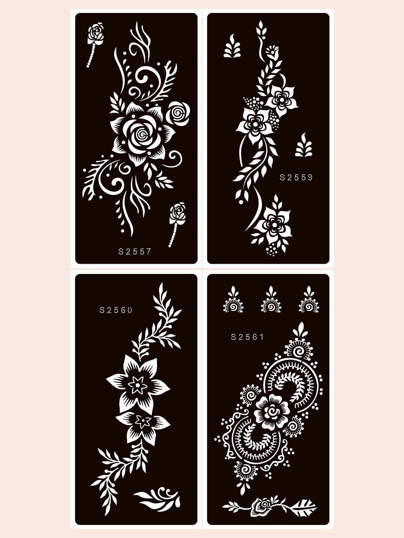 4sheets flower print tattoo stencil shein usa