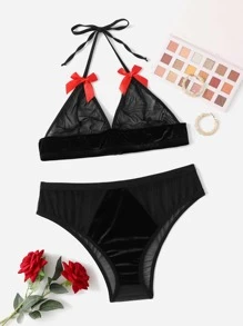 3pack Plus Bow Decor Mesh Costume Set & Hairhoop - Black - View 1