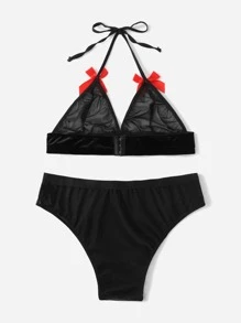 3pack Plus Bow Decor Mesh Costume Set & Hairhoop - Black - View 2