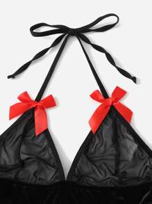 3pack Plus Bow Decor Mesh Costume Set & Hairhoop - Black - View 3