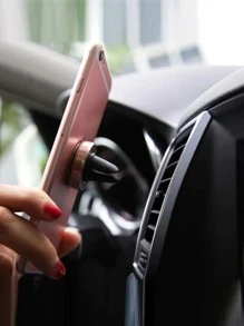 1 miếng giá đỡ điện thoại di động ổ cắm điện từ ô tô - Hồng - Xem 2