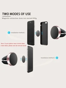 1 miếng giá đỡ điện thoại di động ổ cắm điện từ ô tô - Hồng - Xem 3