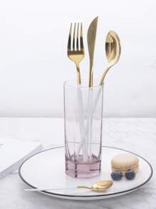 4 piezas set cubiertos de acero inoxidable - Blanco - Ver 3