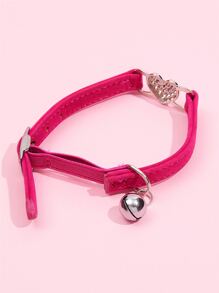 Rhinestone Heart Pet Collar - Màu Hồng Tươi - Xem 2