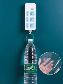 4pcs Dual Hooks Adhesive Multi-functional Hook, Plug Holder Organizer For Bathroom, Bedroom, Living Room