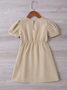 Đầm bé gái màu trơn Giải trí - Màu Khaki - Xem 2