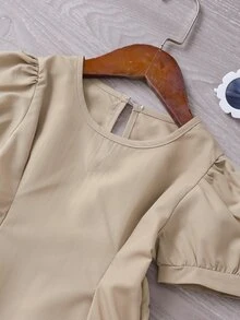 Đầm bé gái màu trơn Giải trí - Màu Khaki - Xem 3