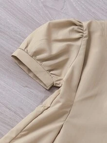 Đầm bé gái màu trơn Giải trí - Màu Khaki - Xem 4