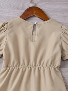 Đầm bé gái màu trơn Giải trí - Màu Khaki - Xem 5