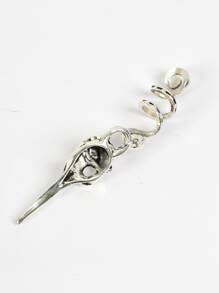 Animal Skull Decor Hair Ring - Silver - View 2