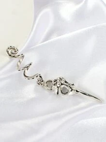 Animal Skull Decor Hair Ring - Silver - View 5