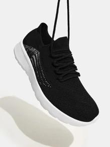 Cuccoo Lace-up Front Hollow Out Running Shoes - Black - View 5